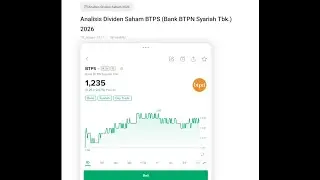 #Dividend Saham BTPS MARET 2026 #AnalisisSaham 💵 Bank BTPN Syariah Tbk. #investasisaham 