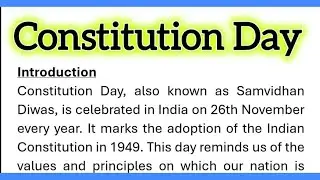Constitution Day Essay Writing in English with Introduction Conclusion or Headings 240 Words
