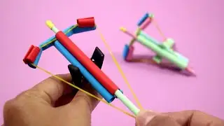 Creative Mini Paper Bow and Arrow / How to Make a Paper Bow With Rubber Band / Easy DIY Craft Hacks