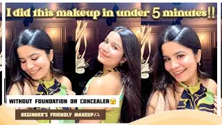 Simple makeup look without foundation in just 5 minutes 🥹 | Makeup for beginners | Chhavi sharma 🎀