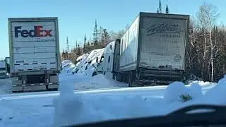 Trucks Down Snow Storm Hwy 17