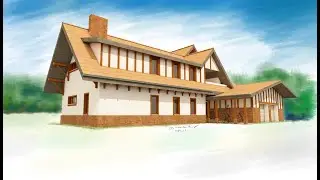 Проект дома на четыре спальни с кабинетом. (4 bedroom house)