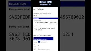 como crear el codigo IBAN - El Salvador para cuenta de facebook