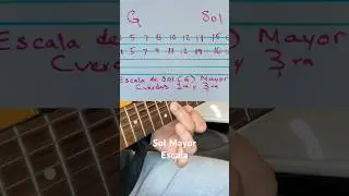 Guitarra Escala Sol Mayor #mexico #musica #guitarristaslatinos #espa&ntilde;ol #guitarra #guitarrafacil