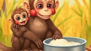 Intelligent Monkeys Harvest Wheat, Make Flour & Cook Sweets | Emotional Village Monkey Story