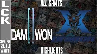 DWG vs KZ Highlights ALL GAMES | LCK Spring 2019 Week 7 Day 3 | Damwon Gaming vs King-Zone DragonX
