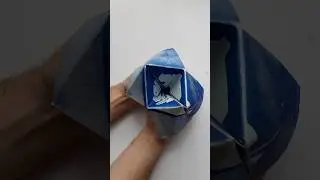 Folded origami cyanotype photography fortune teller paper craft