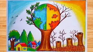 🌍✨Environment Day Poster Drawing l Save Earth Save Nature🌿#video#trending#art #viralvideo#shortvideo