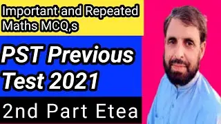 PST Previous Paper Maths 2nd Part 2021