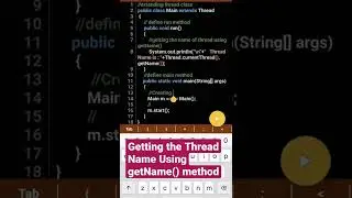 👀Getting the thread name using getName() 😎method in java #java #javaprogramming