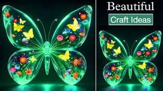 DIY Fake Glass Butterfly | Plastic Bottle Craft Ideas | Best Out Of Waste 💚🦋