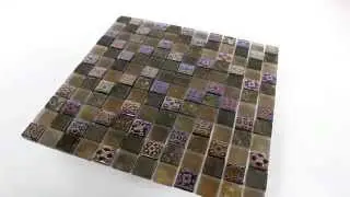 Glas Kalkstein Marmor Mosaik Fliesen Phoenix Braun