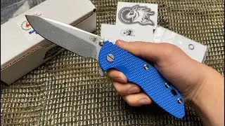 Rick Hinderer XM-18 3.5 Spearpoint, Tri-Way, Stonewashed Finish, Blue G-10, CPM-20CV
