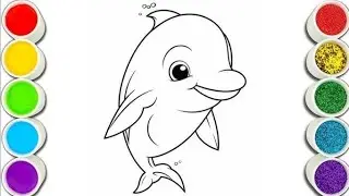 How to drow easy step dolphin 🐬 drowing coloring for kids 