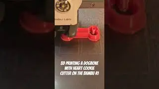 3d printing a dog bone with heart cookie cutter on the Bambu A1 #dogsnack #doughcutter #dogtreats