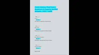 Civics Literacy Final Exam Questions En Expertly Verified Answers 2025 2026