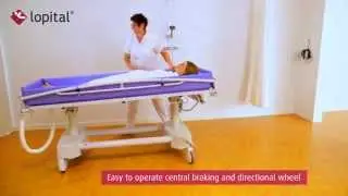 Lopital - Instruction video - Luxal electric high / low adjustable shower trolley (EN)