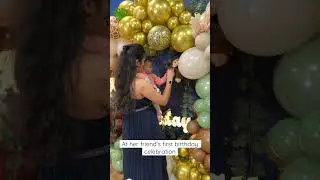 Baby at her friend&rsquo;s first birthday party 🥳 #cutebaby #babygirl #firstbirthday #babybirthday #decor