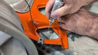Dotco 100,000 rpm grinder cutting Porsche 911 engine fan should fiberglass 