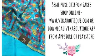 Semi pure chiffon saree #vikaboutique #chiffonsaree #printedchiffon