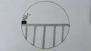 Scenery drawing easy - beautiful circle drawing - nature drawing #shorts #drawing