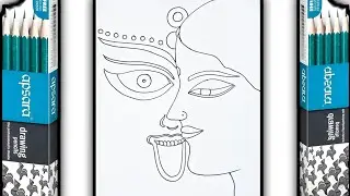 Abstract Maa Kali Line Art | Creative Abstract Goddess Drawing | Kali Face Art Sketch | Ma kali
