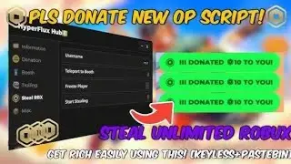 Pls donate script steal robux and server hop to rich server 