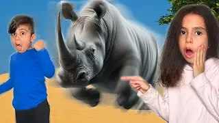 Wild Zoo Animals for kids | Atrin & Soren's library Adventure to the zoo exploring Pachyderm animals