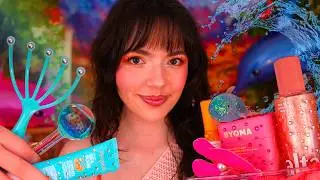 ASMR The Midnight Sun Summer Spa 🐬🌴🌺 (layered sounds, bedazzled skincare, pampering)