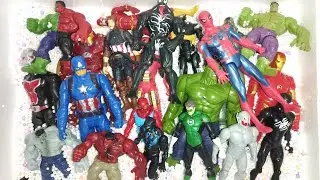122. AVENGERS TOYS SPIDER-MAN VS THANOS THOR VS HULK IRON MAN CAPTAIN AMERICA SUPERMAN THE FLASH
