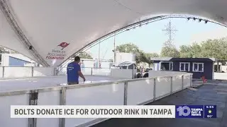 Tampa Bay Lightning donate ice for outdoor rink at Winter Village in Tampa