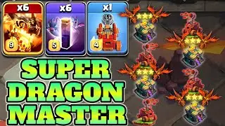 Master Of Super Dragon Attack!!! 6 Super Dragon + 6 Bat Spell + Flame Flinger - Th14 Attack Strategy