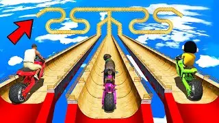 SHINCHAN AND FRANKLIN TRIED IMPOSSIBLE TRIPLE LOOP MEGA RAMP JUMP CHALLENGE BY CARS BIKES IN GTA 5