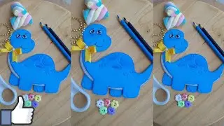 DINOSSAURO BABY EM E.V.A / MONTAGEM MOLDE GRÁTIS