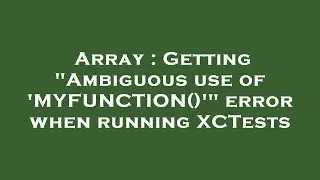 Array : Getting 