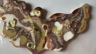 Irregular Resin Clock Tutorial| Satisfying Dirty Pour Art| DIY Resin Wall Clock| IRISbyHZ