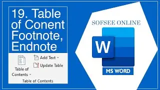#19 Table of Content, Footnote, Endnote