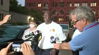 Police Chief John Hayden speaks after two officers shot Saturday