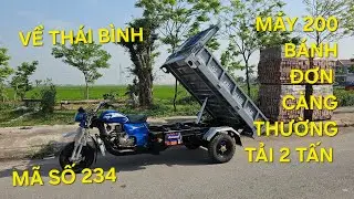Mẫu xe ba bánh máy 200cc chuyên chở đá xẻ giao cho bác khách Thái Bình
