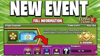🚨NEW TASK EVENT STAR CHASER in Clash of Clans - Claim Free Xp Points,Gems,Builder Potions & More?✅