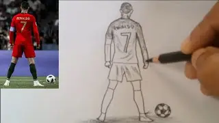 Ronaldo Free Kick Pose Full Body Sketch
