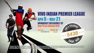 Vivo Indian Premier League 2017 broadcast exclusively by Now TV on Channel 650