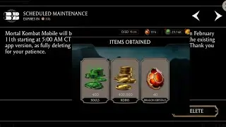 Scheduled Maintenance and Facebook Followers Milestone Rewards MK Mobile 