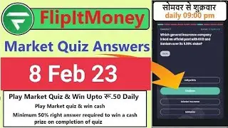 Flipit Money Application Quiz 8 February 23// Win Assured Cashback