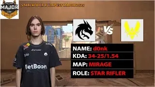 donk (34-25) Spirit vs Vitality (Mirage) | StarLadder Budapest Major 2025 #cs2 #donk  #teamspirit