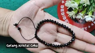 DIY Membuat Gelang Kristal Ceko Tali Giok| Easy bracelet DIY #diy #bracelet #craft