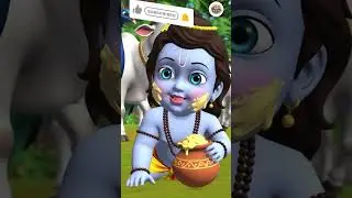 Baby Krishna with Butter Pot 🧈 | Cute Cartoon Short for Kids