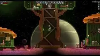 Let's play Starbound - Episode 08 - gravity neutralizer tech & floran moon village - part 02