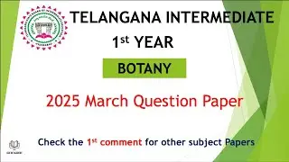 TS TG Inter 1st Year Botany 2025 March previous Question Papers IPE Telangana intermediate BiPC
