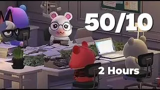 (모동숲 Asmr) 스터디 2시간 타이머 뽀모도로 50/10 숲속 스터디카페에서 집중해서 같이 공부해요 | あつ森 | ACNH | Study Timer | Pomodoro